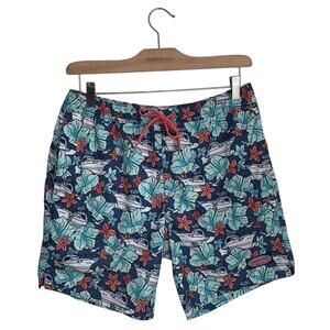 Vineyard Vines Men’s Printed Preppy Boat Floral Chappy Swim Trunks M-119 Sz S